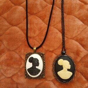 African-American cameo necklace set